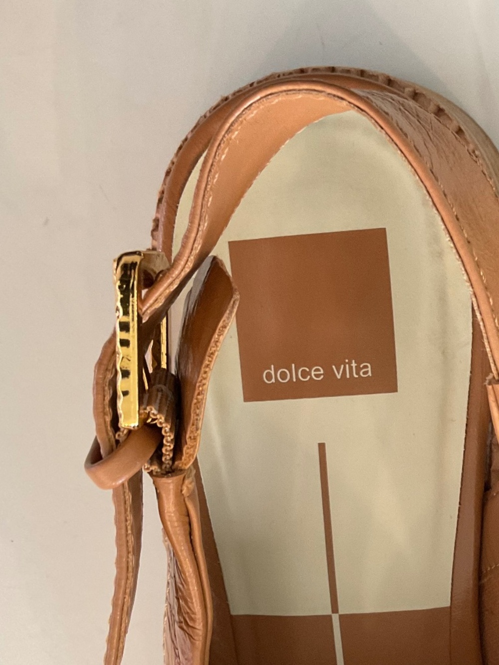 DOLCE VITA Hardi Tailored Slingback Loafers in Brown Crinkle Patent Size 9 - Picture 4 of 8
